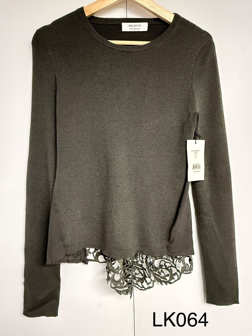NWT Bailey 44 Love Ya So Open Back Lace Silk Bamboo Sweater S $198